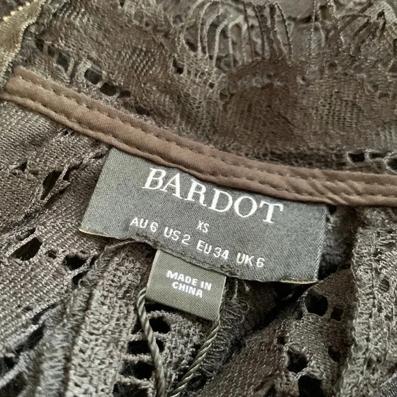 Bardot Lace Panel Midi Dress In Black Size XS NWT - Picture 13 of 15